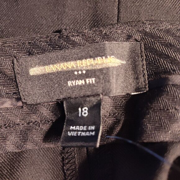 Banana Republic Black Ryan Fit Straight Leg Stretch Twill Pants Size 18 Office - Picture 10 of 12